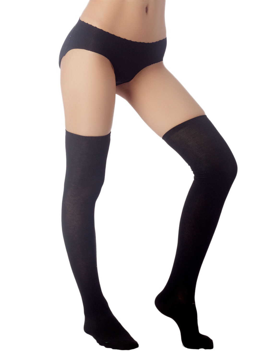 Women's Navy Stripes Sports Football Style Hold-up Thigh High Long Socks