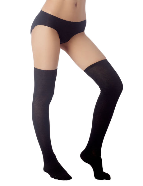 Women's Navy Stripes Sports Football Style Hold-up Thigh High Long Socks
