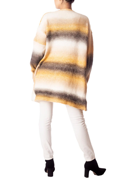 Women's Gradient Multicolor Sweater Loose Oversized Long Sleeve Cardigan