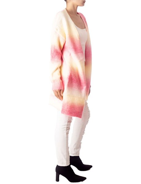Women's Gradient Multicolor Sweater Loose Oversized Long Sleeve Cardigan