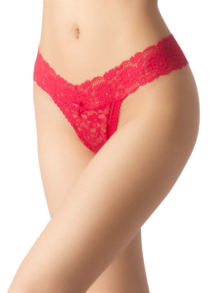 Women's Sheer High-cut Underwear Lace See Through String Pantie Low Rise Thongs
