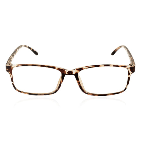 iB-iP Women's Retro Rectangle Thin Rim Black Leopard Fashion Clear Lens Eyeglasses
