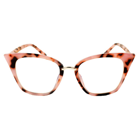 iB-iP Women's Retro Cat-eye Eyewear Black Leopard Clear Fashion Lens Eyeglasses