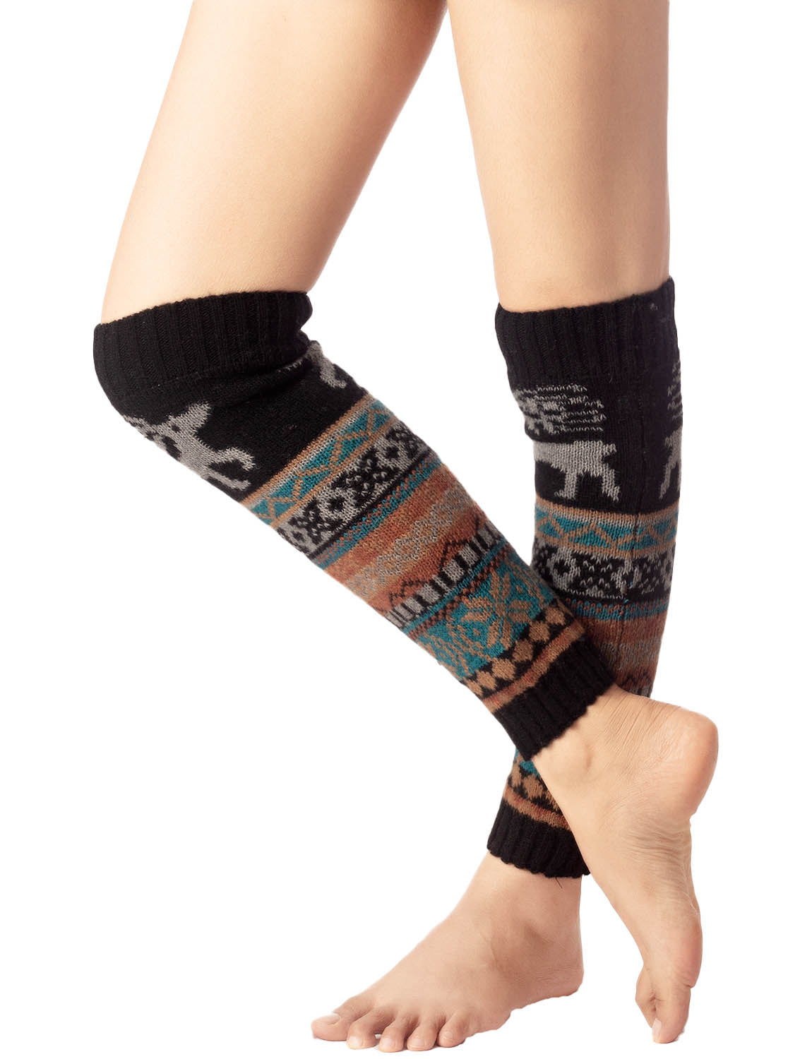 Women's Ballet Dancer Cozy Stitching Pattern Stretchy Leg Warmer