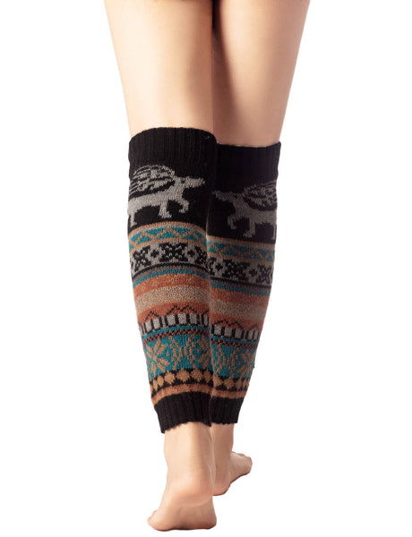 Women's Ballet Dancer Cozy Stitching Pattern Stretchy Leg Warmer