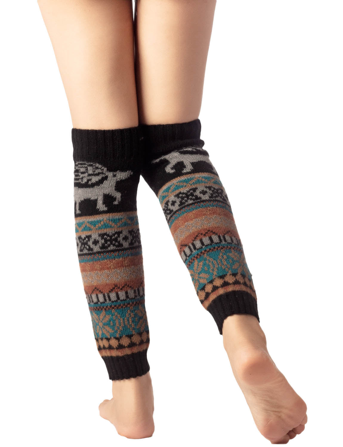 Women's Ballet Dancer Cozy Stitching Pattern Stretchy Leg Warmer