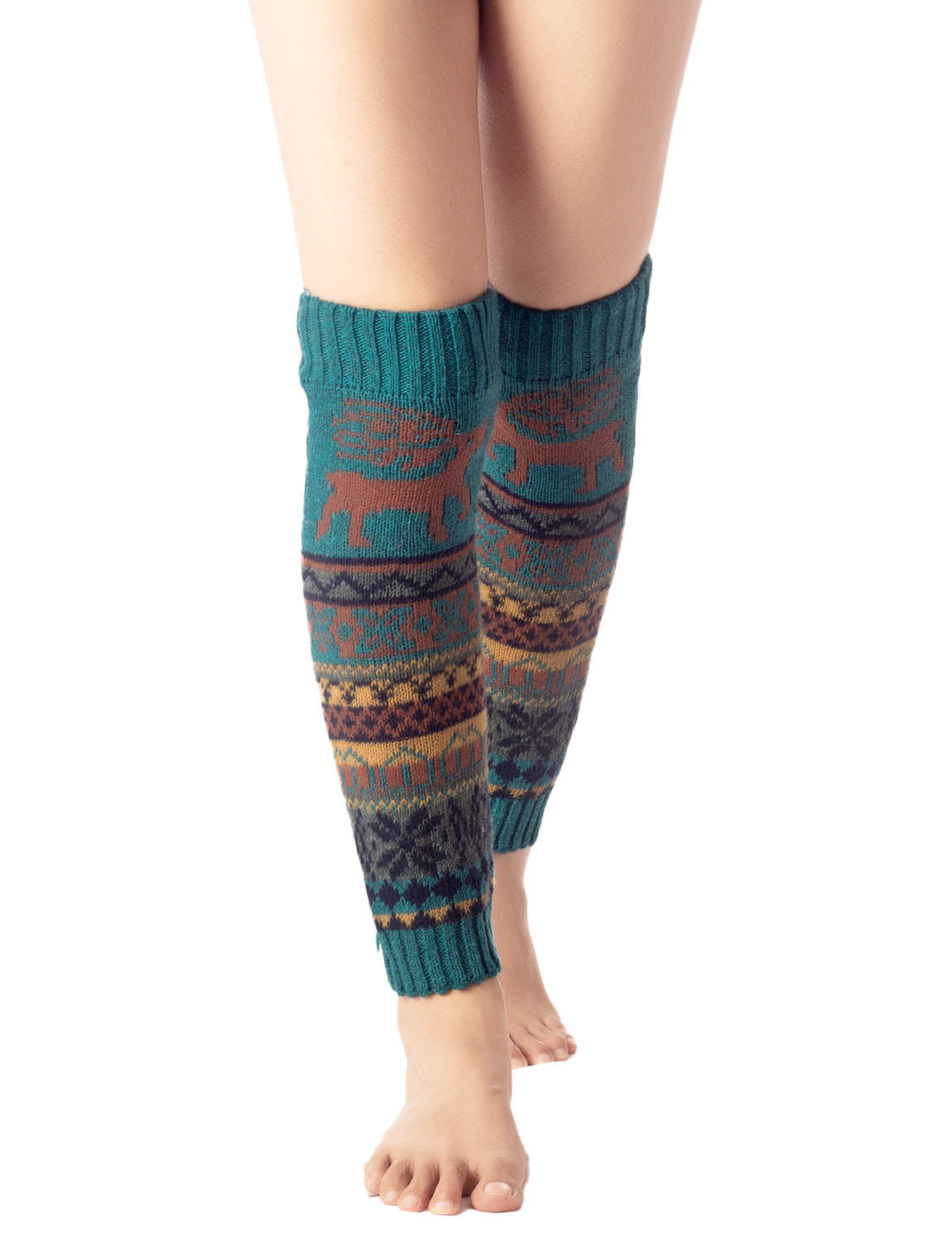 Women's Ballet Dancer Cozy Stitching Pattern Stretchy Leg Warmer