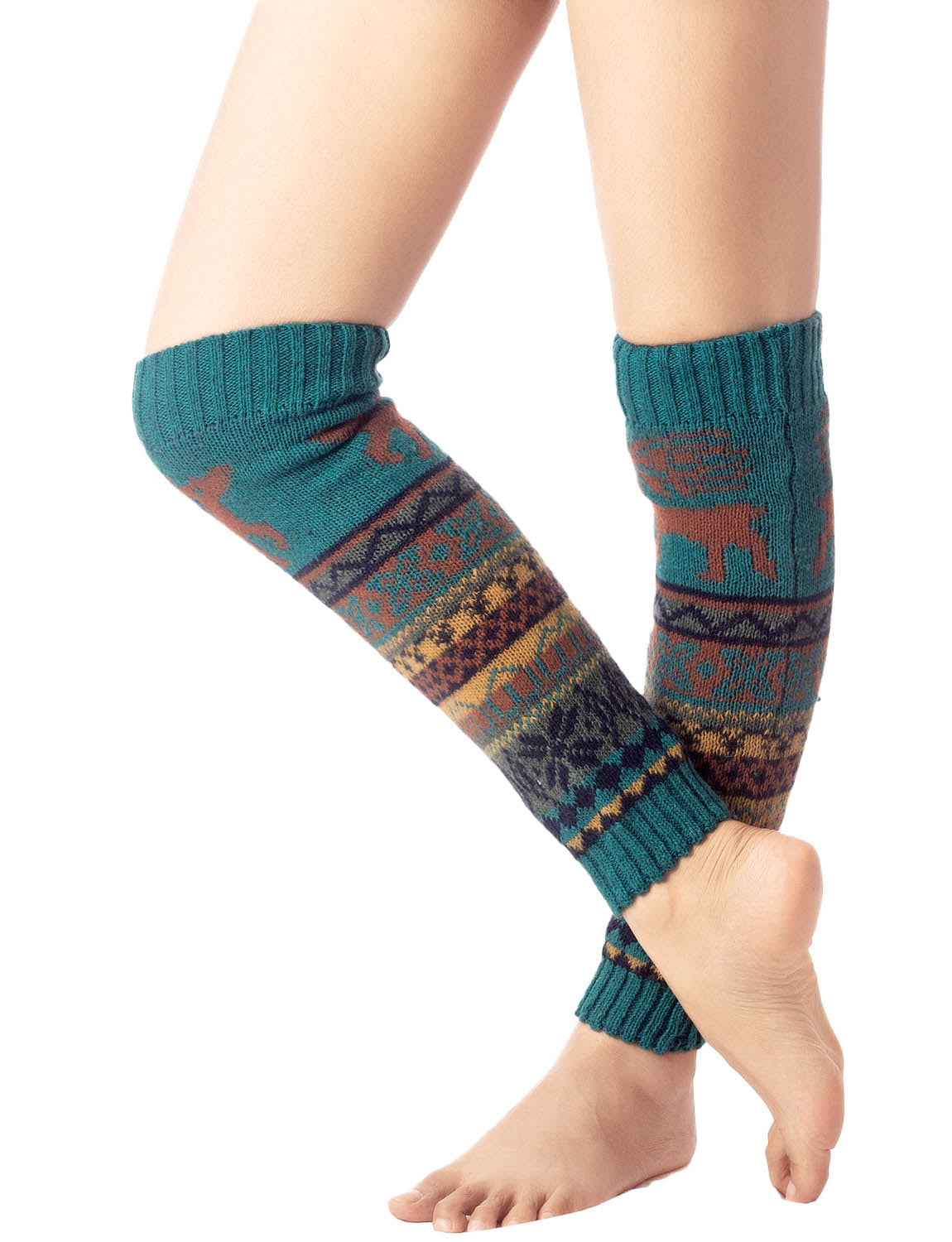 Women's Ballet Dancer Cozy Stitching Pattern Stretchy Leg Warmer