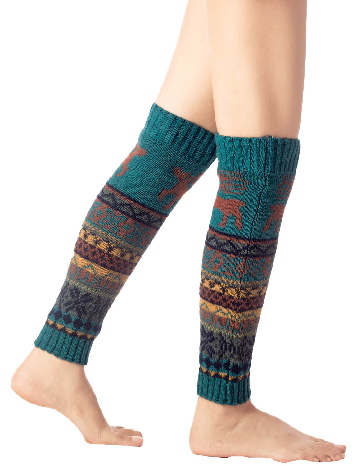 Women's Ballet Dancer Cozy Stitching Pattern Stretchy Leg Warmer