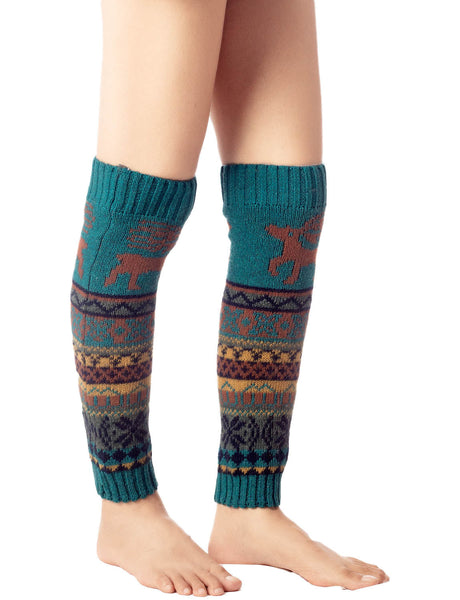 Women's Ballet Dancer Cozy Stitching Pattern Stretchy Leg Warmer