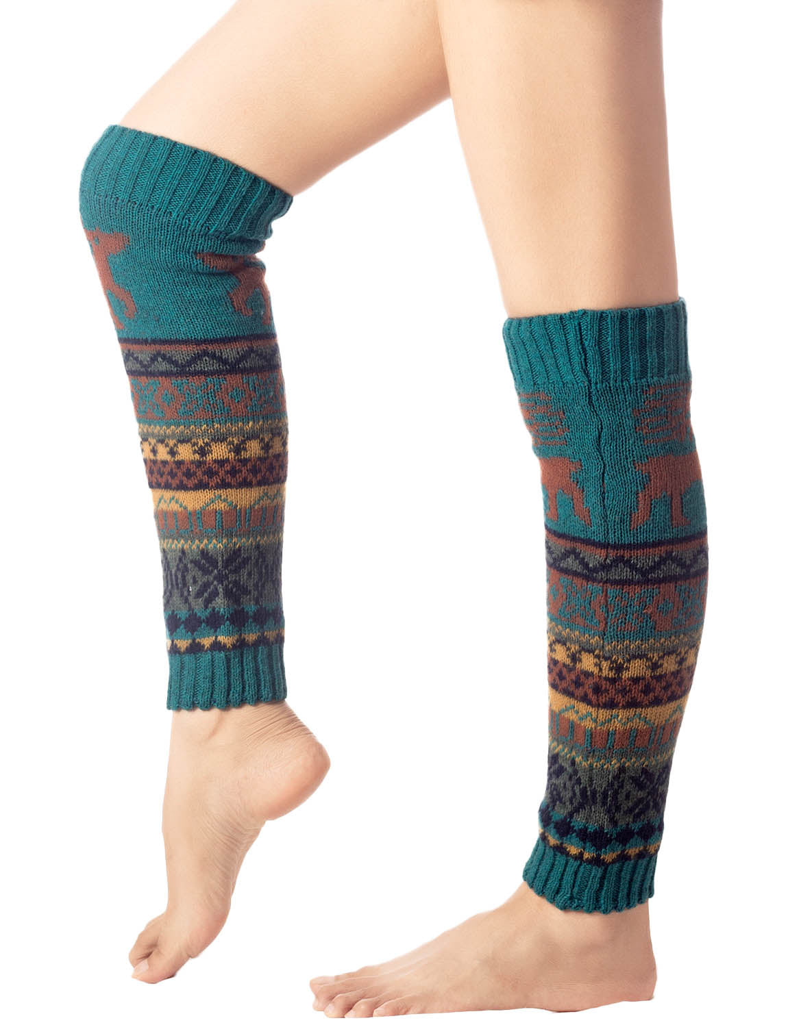 Women's Ballet Dancer Cozy Stitching Pattern Stretchy Leg Warmer