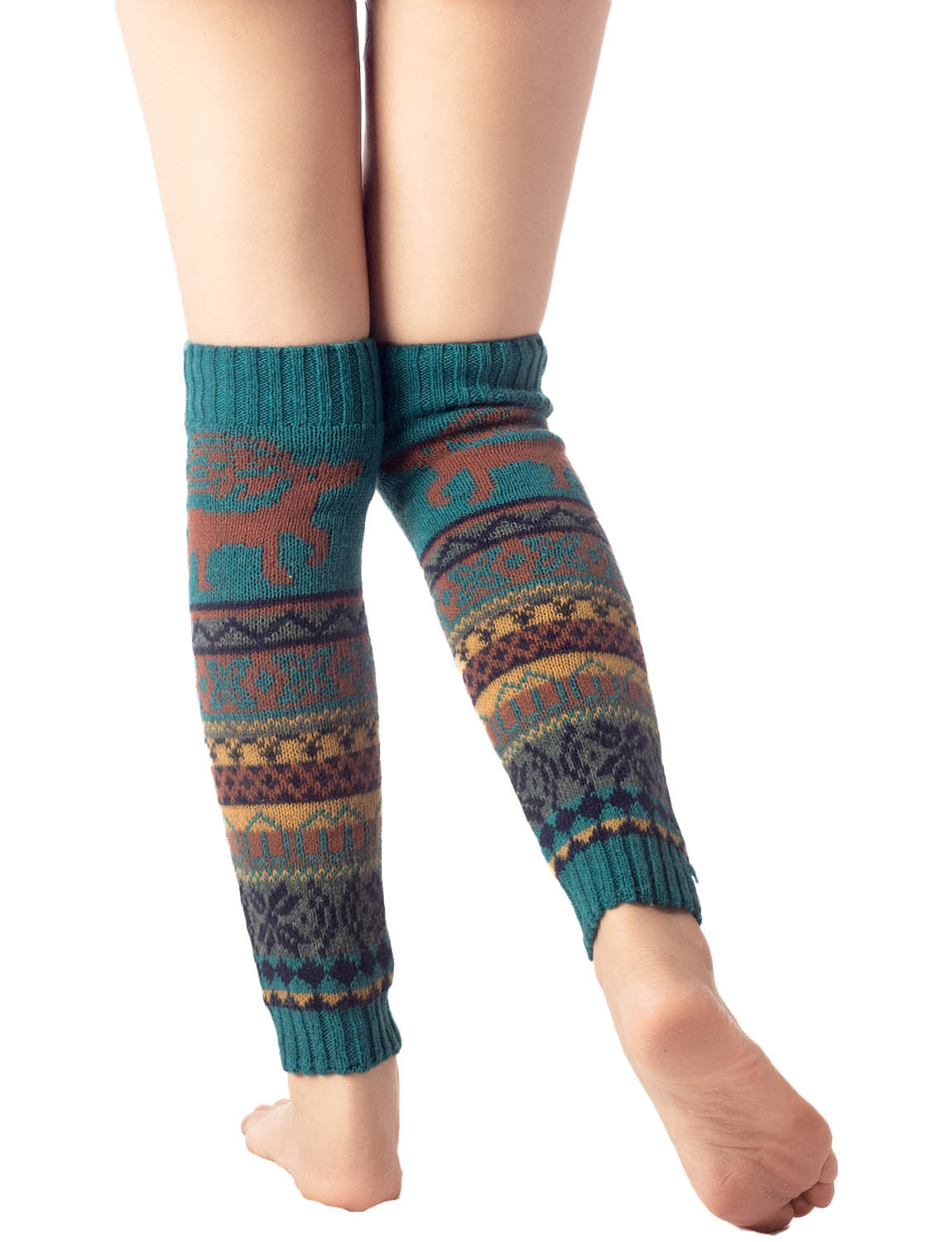 Women's Ballet Dancer Cozy Stitching Pattern Stretchy Leg Warmer