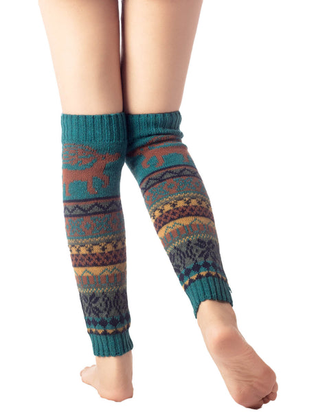 Women's Ballet Dancer Cozy Stitching Pattern Stretchy Leg Warmer