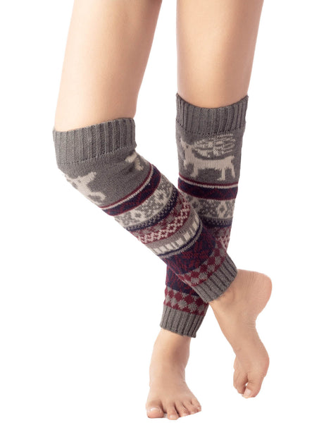 Women's Ballet Dancer Cozy Stitching Pattern Stretchy Leg Warmer