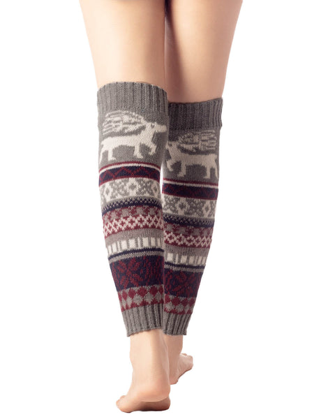 Women's Ballet Dancer Cozy Stitching Pattern Stretchy Leg Warmer