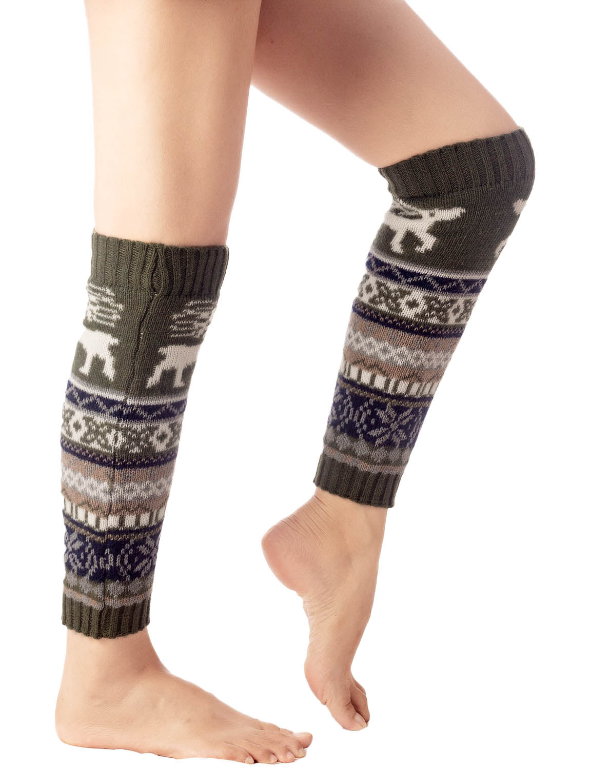 Women's Ballet Dancer Cozy Stitching Pattern Stretchy Leg Warmer