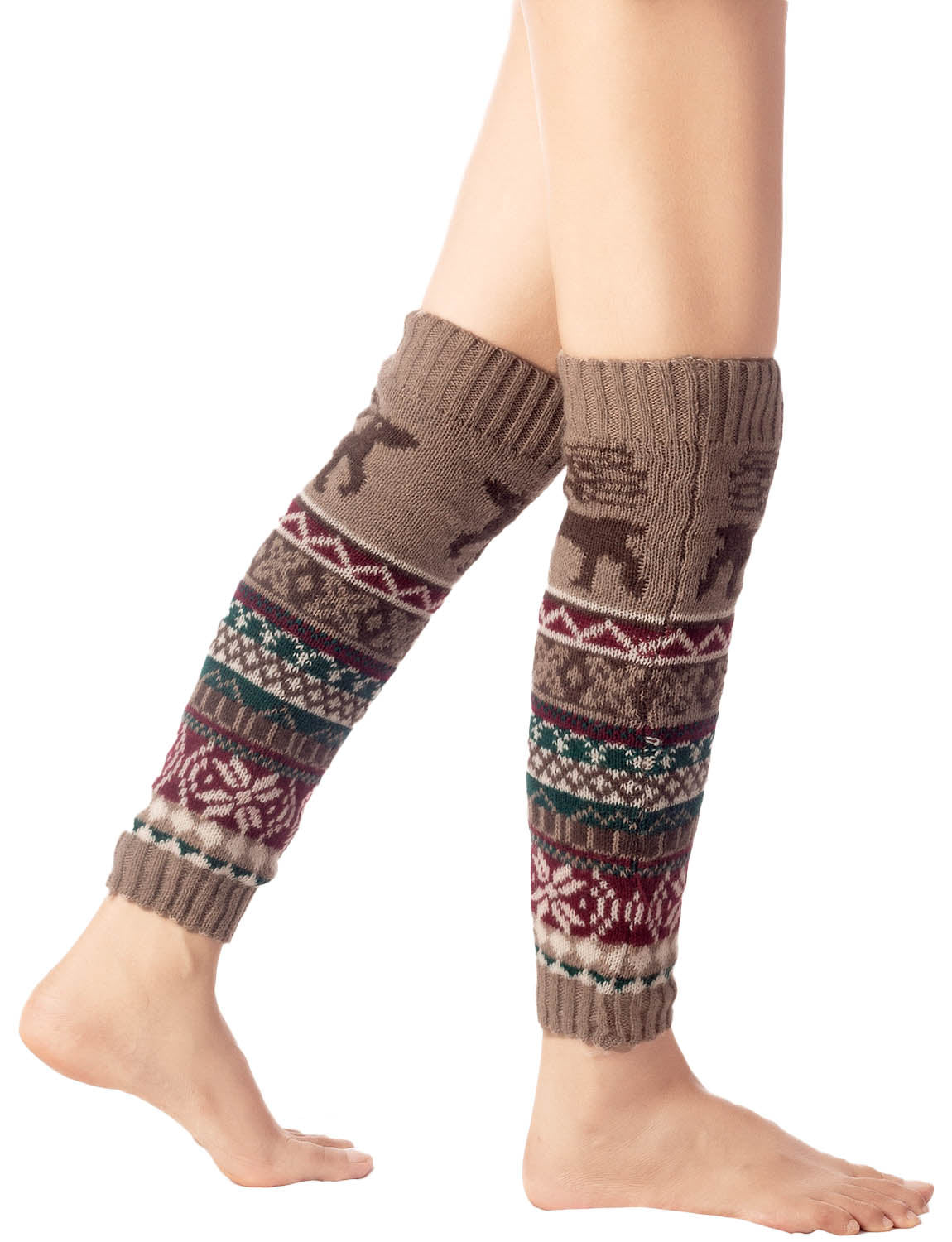 Women's Ballet Dancer Cozy Stitching Pattern Stretchy Leg Warmer