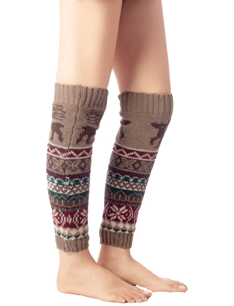 Women's Ballet Dancer Cozy Stitching Pattern Stretchy Leg Warmer