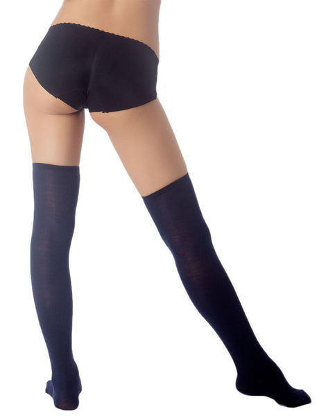 Women's Navy Stripes Sports Football Style Hold-up Thigh High Long Socks
