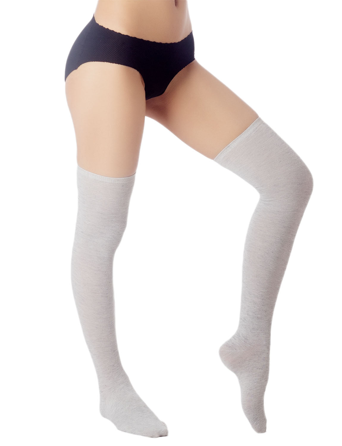 Women's Navy Stripes Sports Football Style Hold-up Thigh High Long Socks