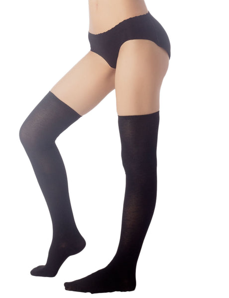 Women's Navy Stripes Sports Football Style Hold-up Thigh High Long Socks