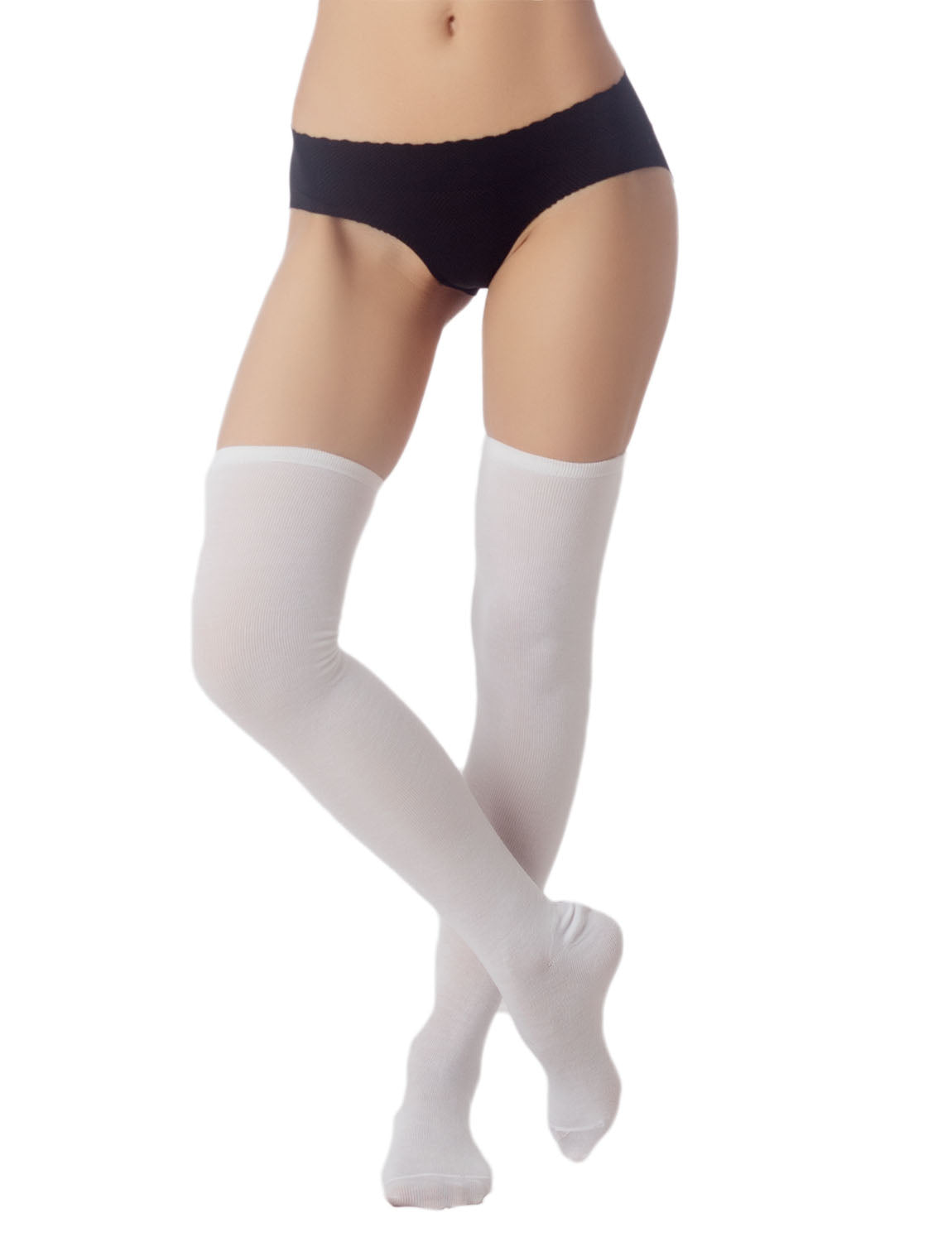 Women's Navy Stripes Sports Football Style Hold-up Thigh High Long Socks