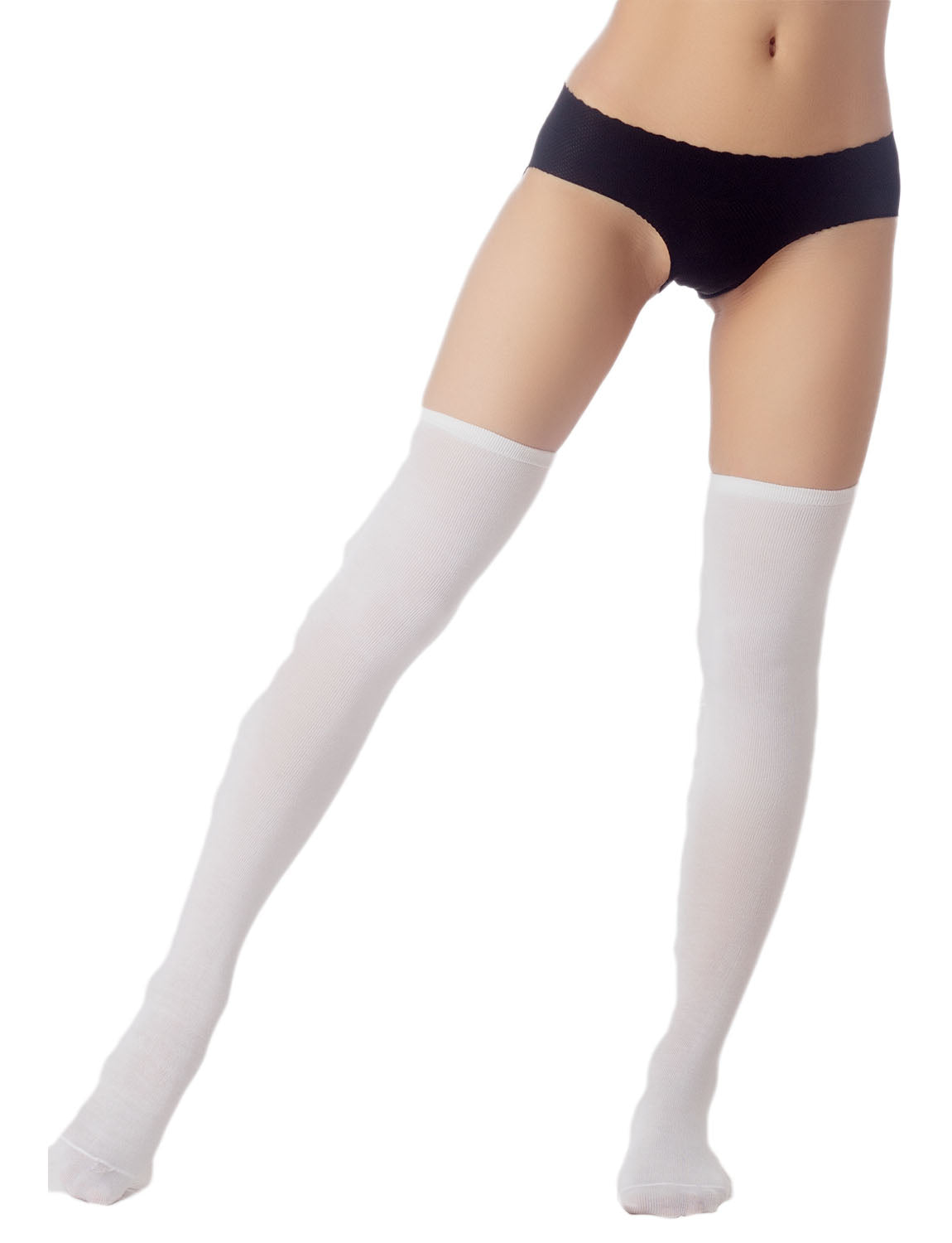 Women's Navy Stripes Sports Football Style Hold-up Thigh High Long Socks