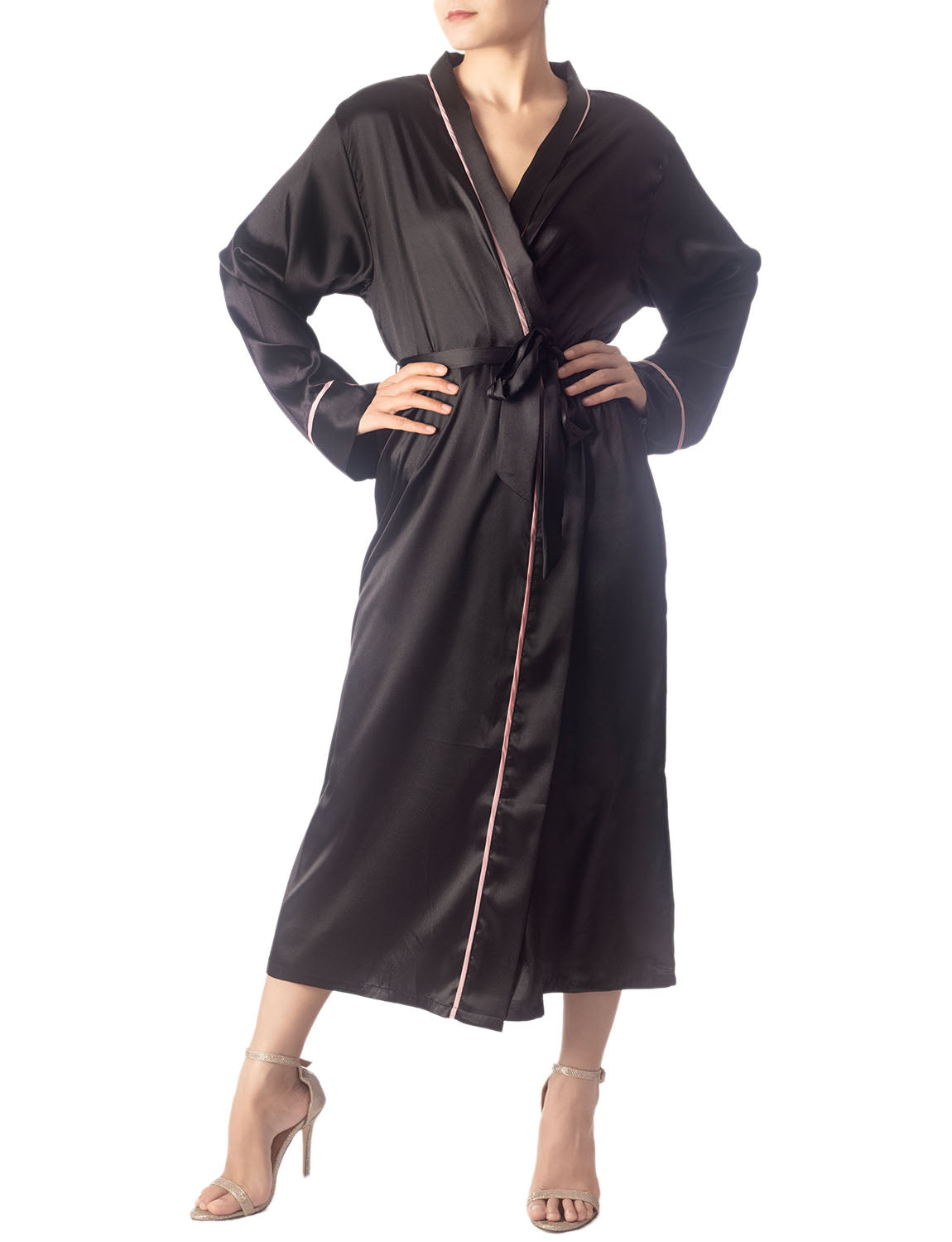 Women's Satin Long Sleeve Classic Fashion Stylish Long Robe
