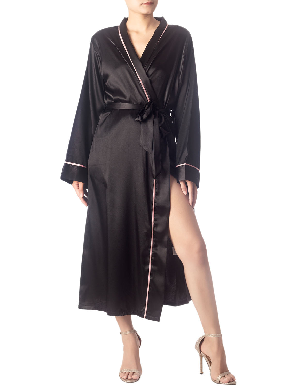 Women's Satin Long Sleeve Classic Fashion Stylish Long Robe