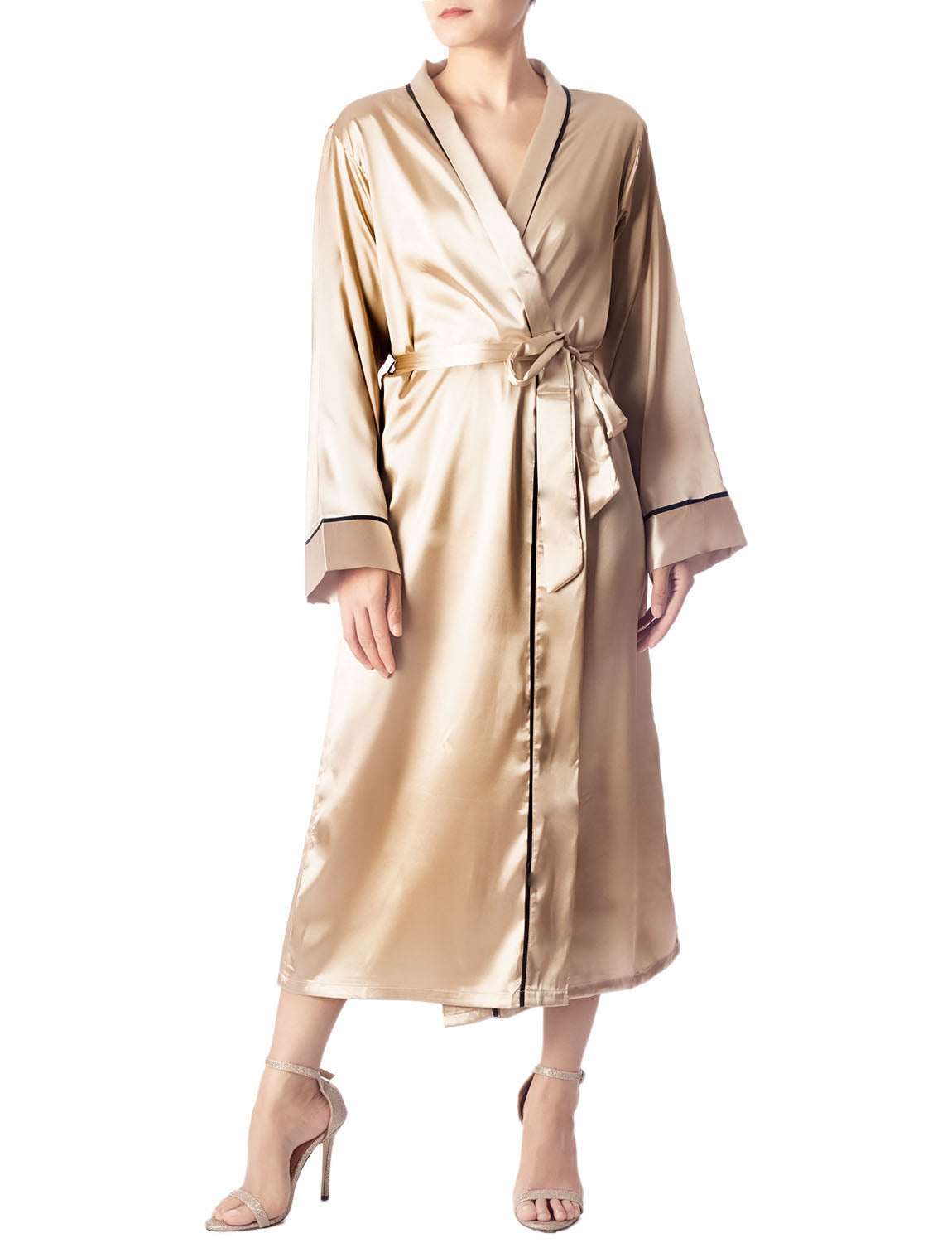 Women's Satin Long Sleeve Classic Fashion Stylish Long Robe