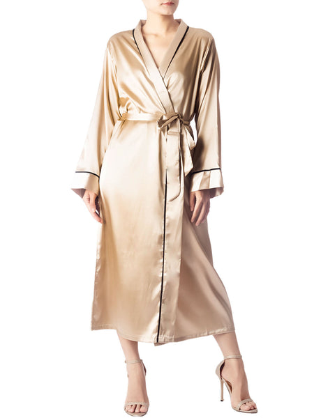 Women's Satin Long Sleeve Classic Fashion Stylish Long Robe