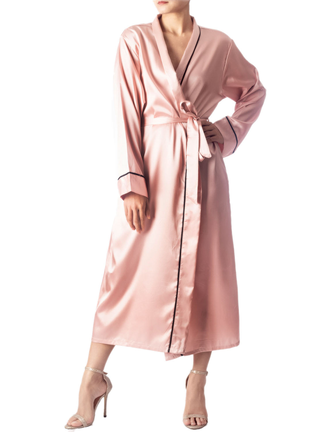 Women's Satin Long Sleeve Classic Fashion Stylish Long Robe