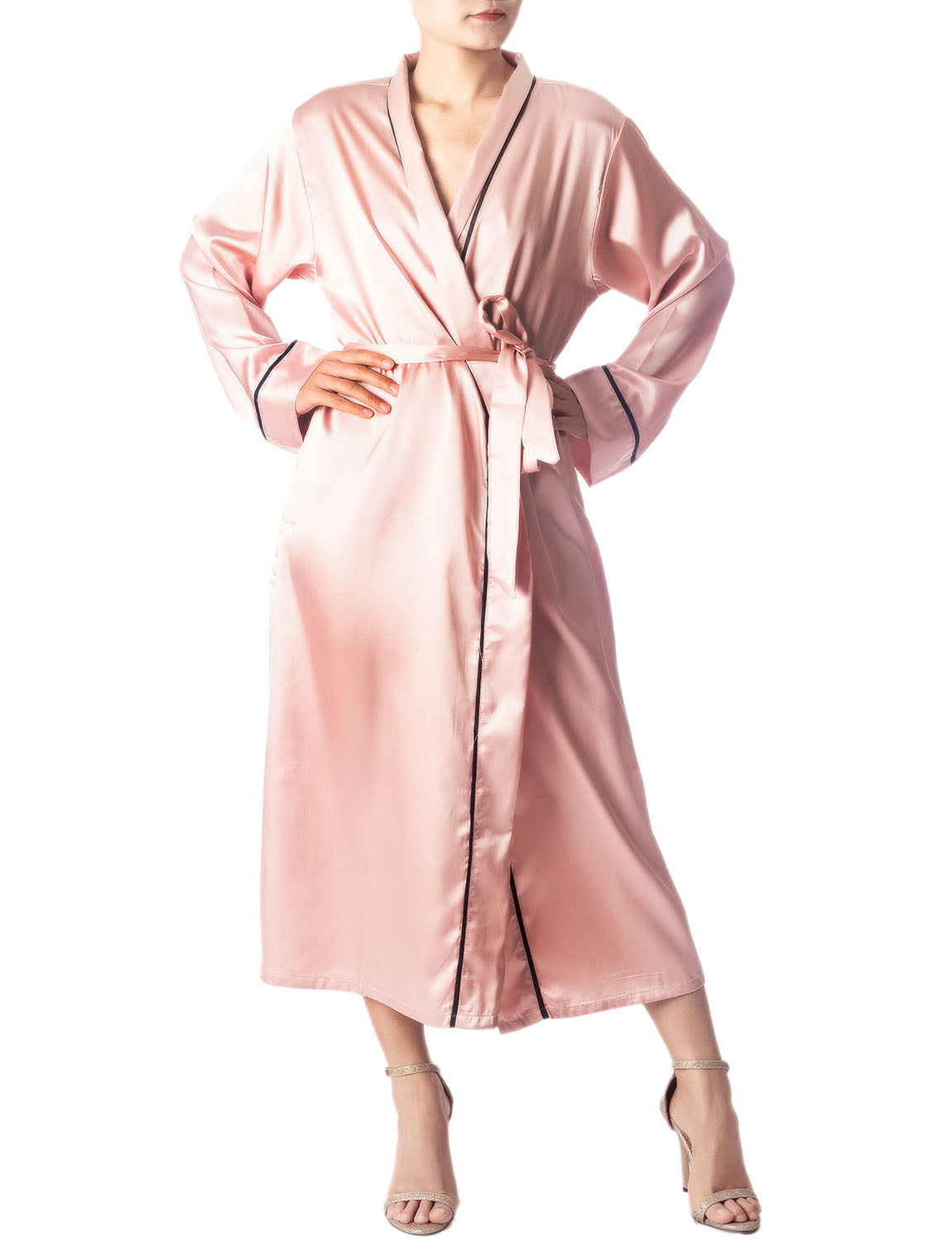 Women's Satin Long Sleeve Classic Fashion Stylish Long Robe