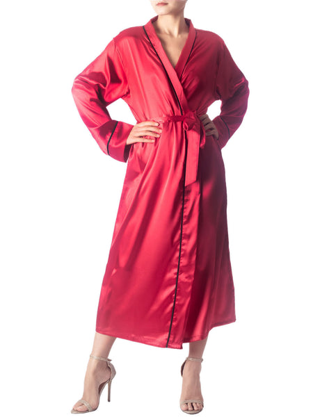 Women's Satin Long Sleeve Classic Fashion Stylish Long Robe