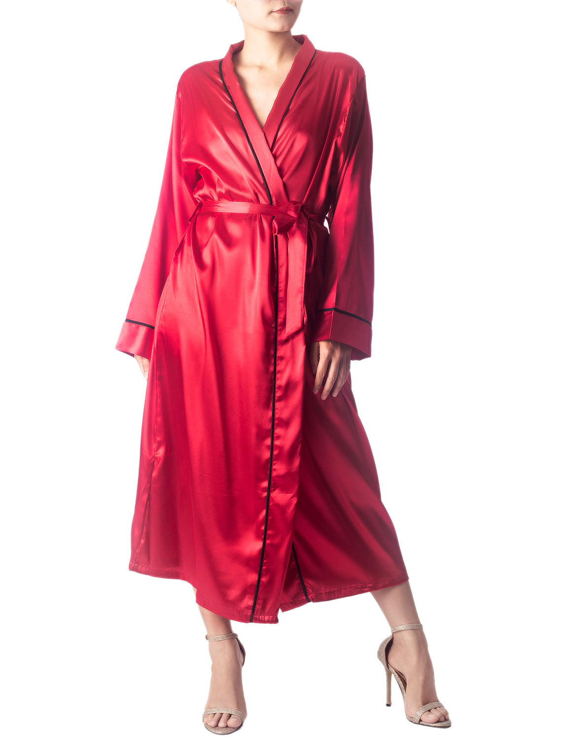 Women's Satin Long Sleeve Classic Fashion Stylish Long Robe