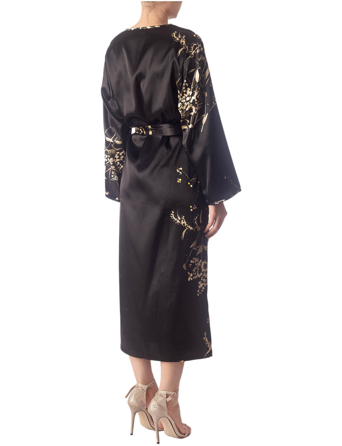 Women's Floral Patterned Long Sleeve Fashion Stylish Long Robe