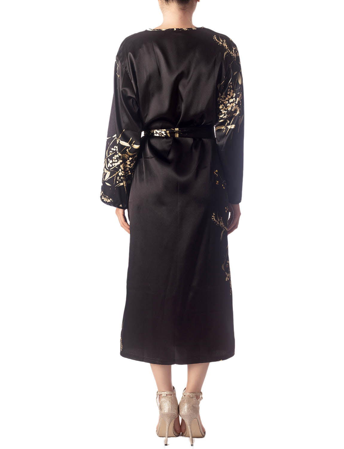 Women's Floral Patterned Long Sleeve Fashion Stylish Long Robe