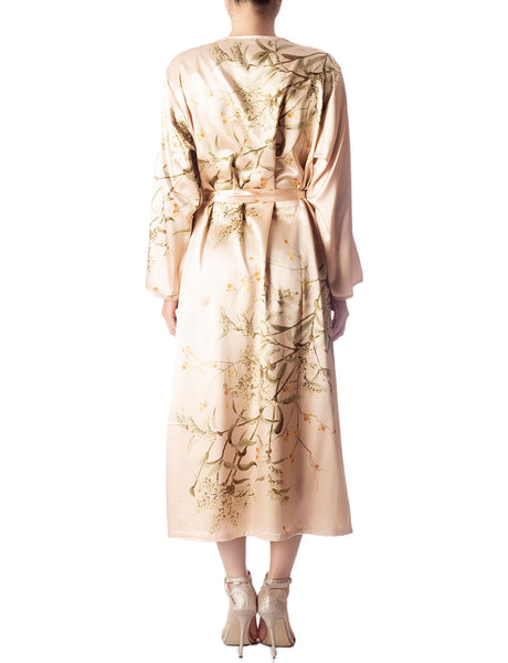 Women's Floral Patterned Long Sleeve Fashion Stylish Long Robe