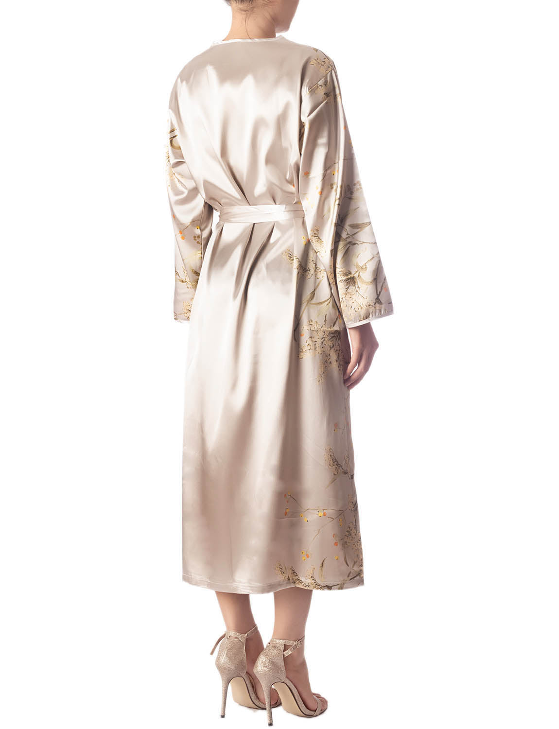 Women's Floral Patterned Long Sleeve Fashion Stylish Long Robe