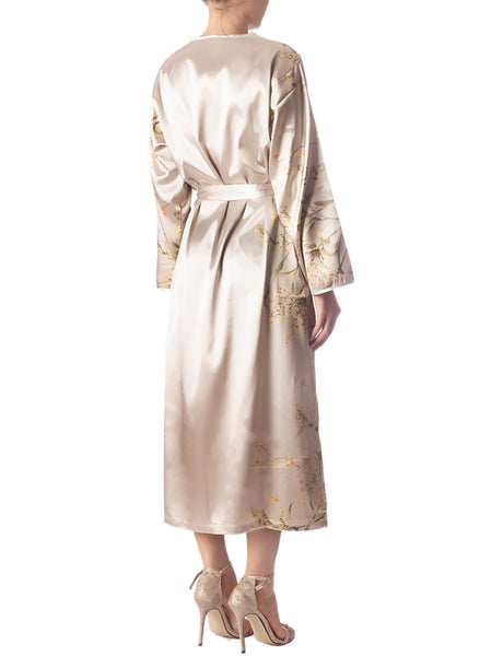 Women's Floral Patterned Long Sleeve Fashion Stylish Long Robe