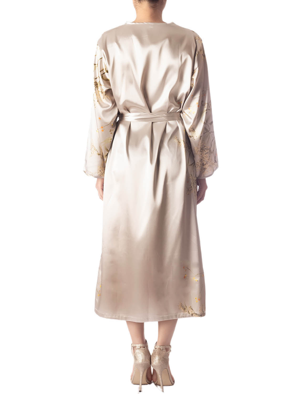 Women's Floral Patterned Long Sleeve Fashion Stylish Long Robe