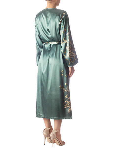 Women's Floral Patterned Long Sleeve Fashion Stylish Long Robe