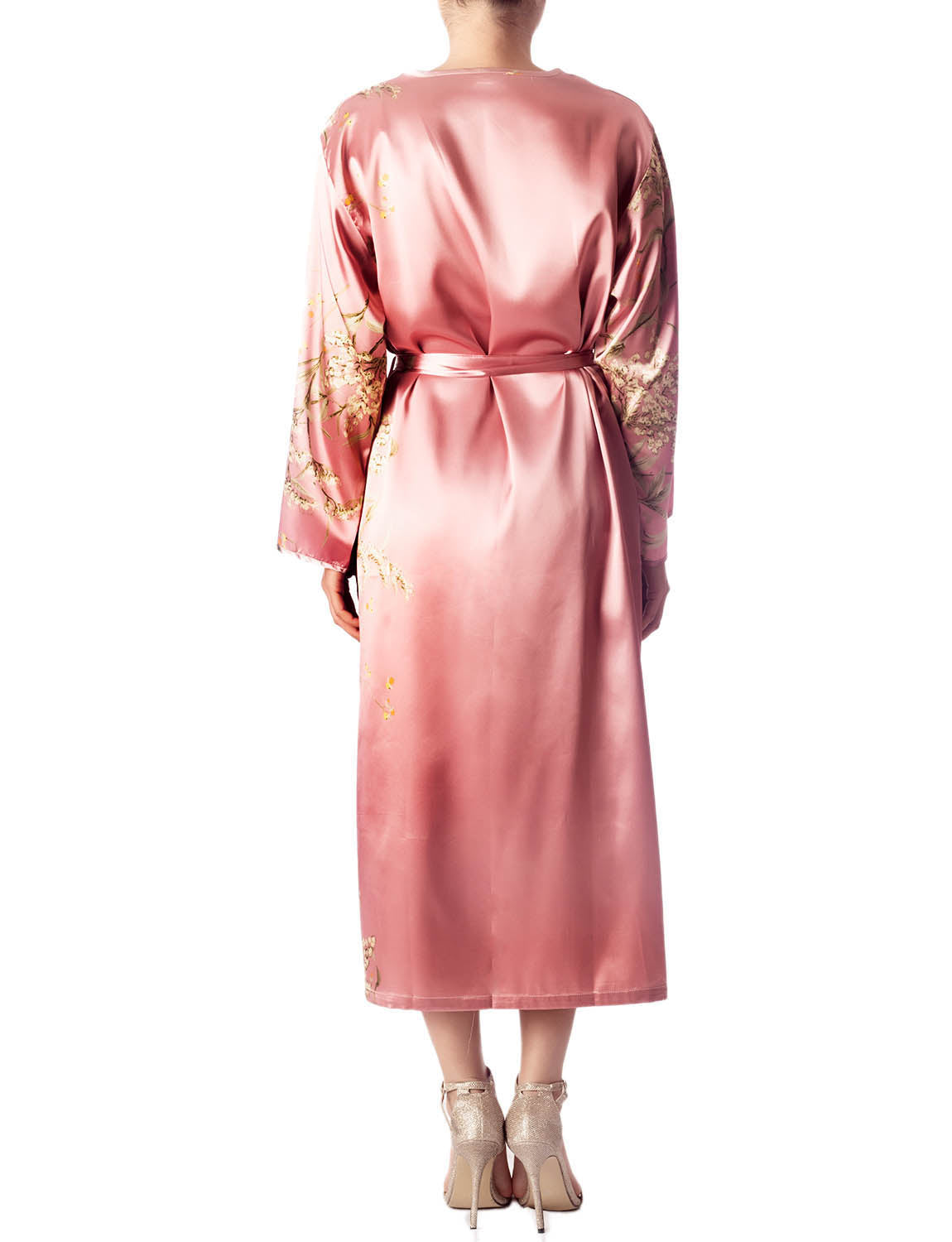 Women's Floral Patterned Long Sleeve Fashion Stylish Long Robe