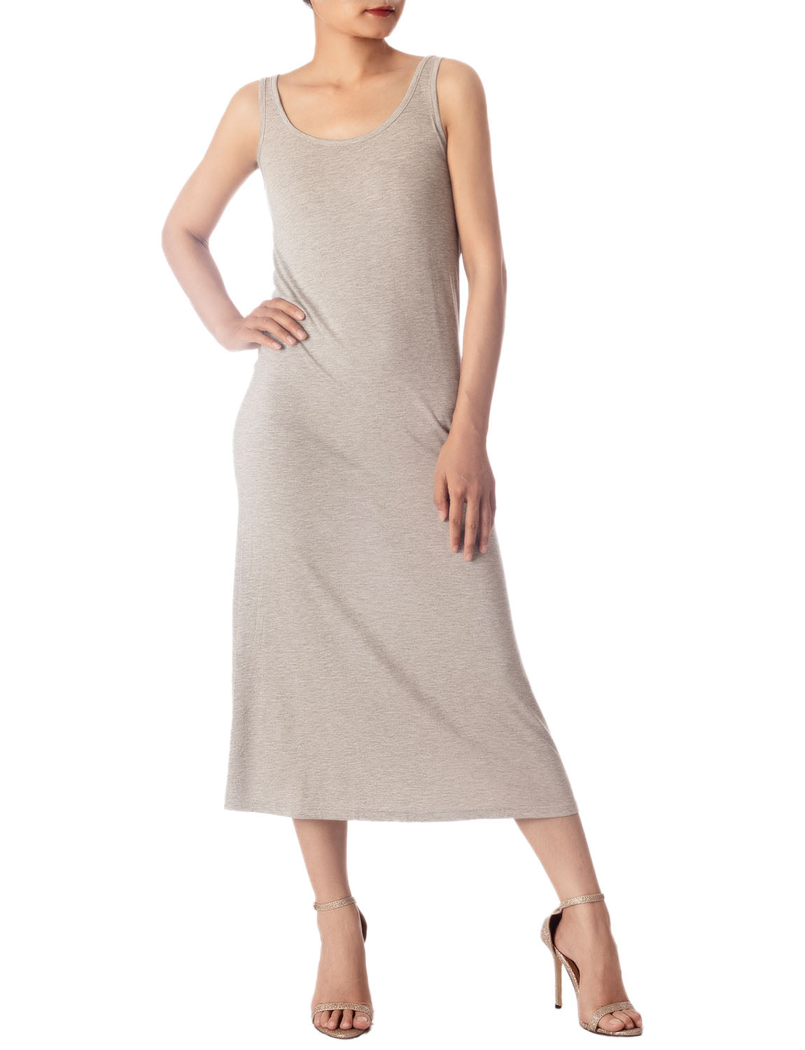 Women's Modal Cozy Crew Neck Sleeveless Long Full Slip