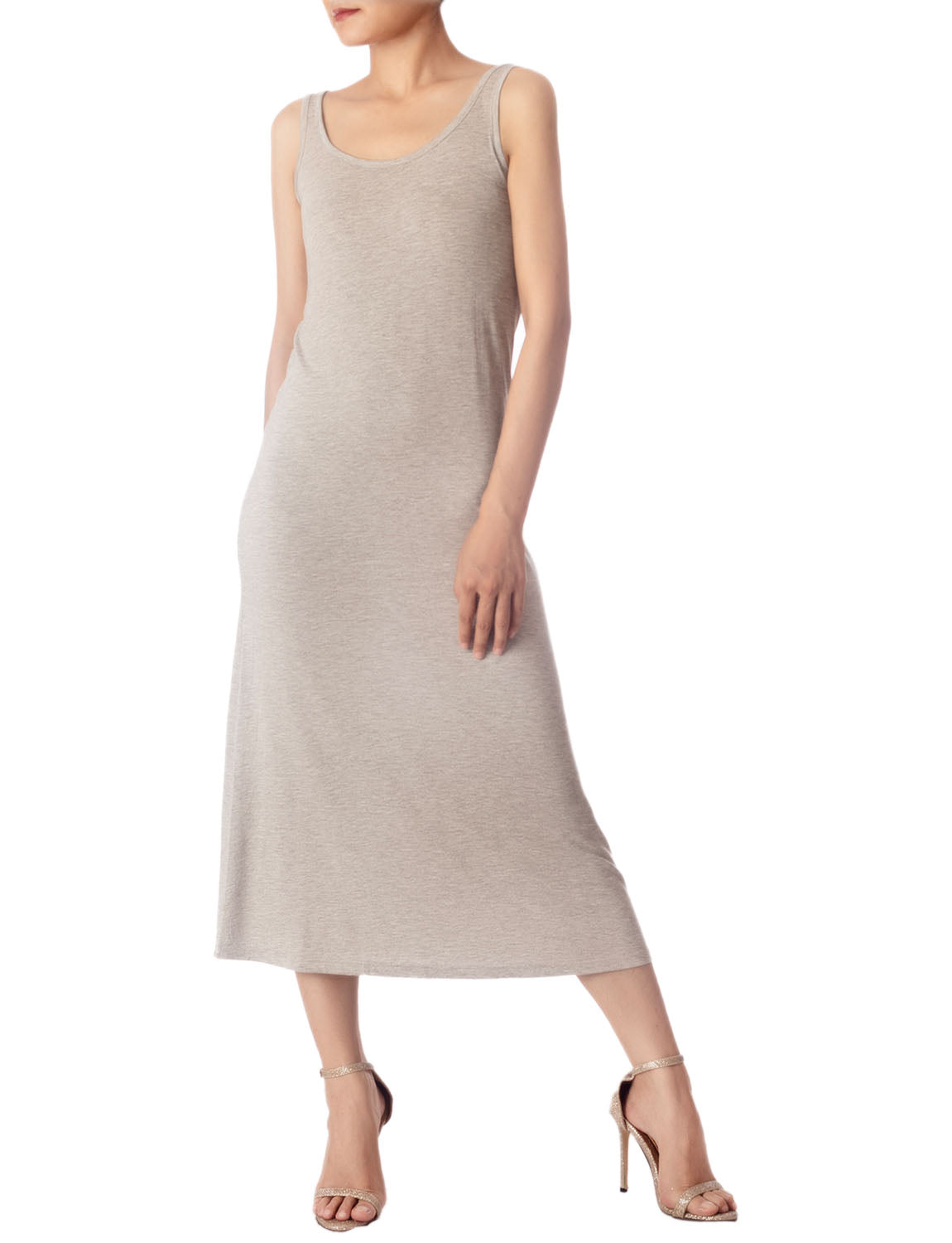 Women's Modal Cozy Crew Neck Sleeveless Long Full Slip