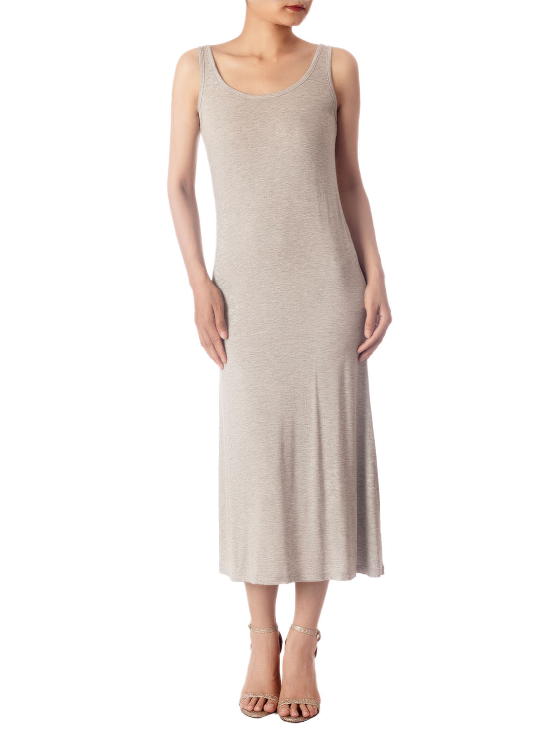 Women's Modal Cozy Crew Neck Sleeveless Long Full Slip