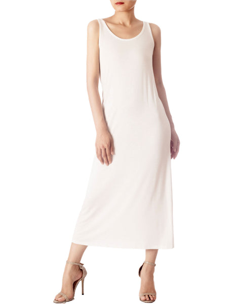 Women's Modal Cozy Crew Neck Sleeveless Long Full Slip