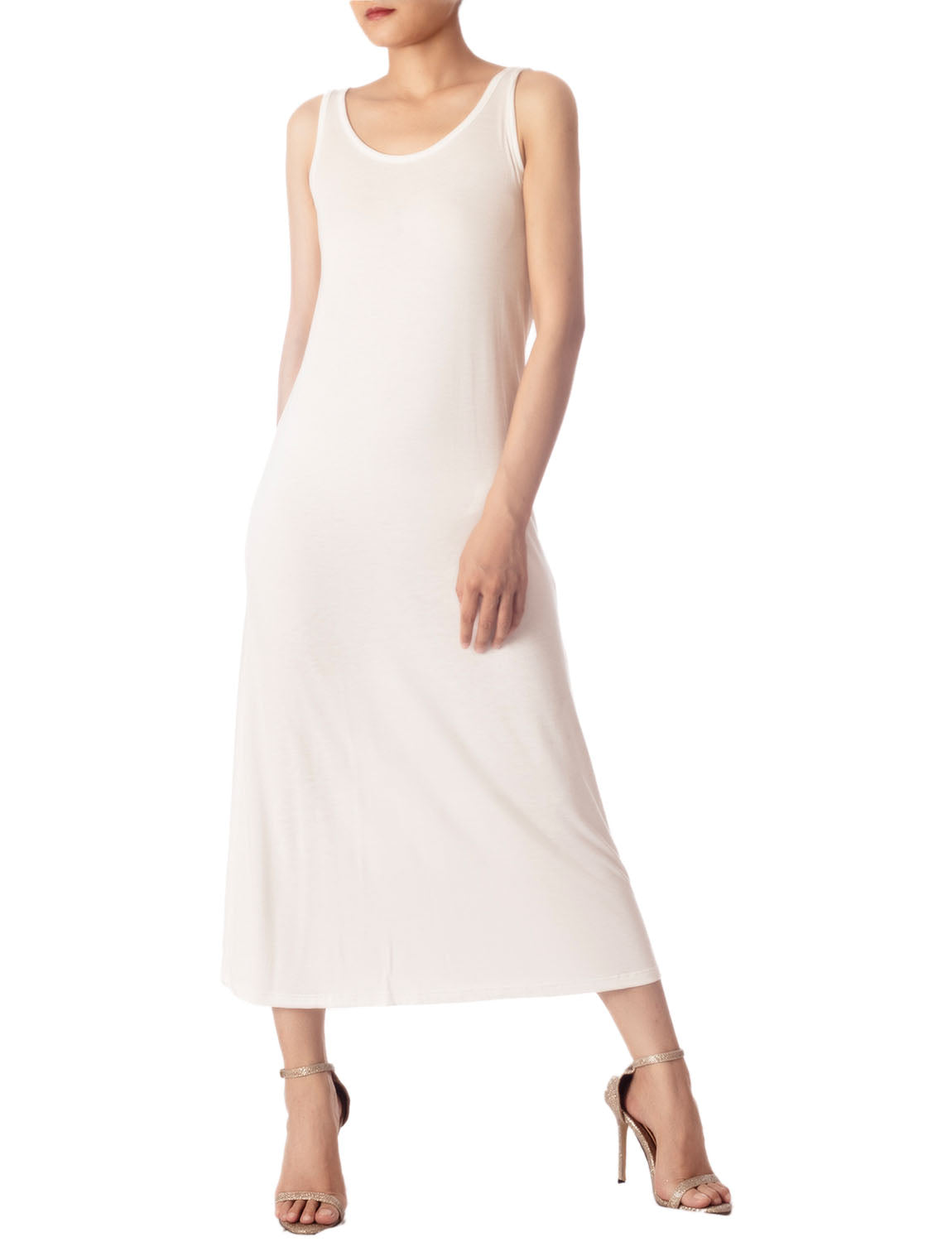 Women's Modal Cozy Crew Neck Sleeveless Long Full Slip