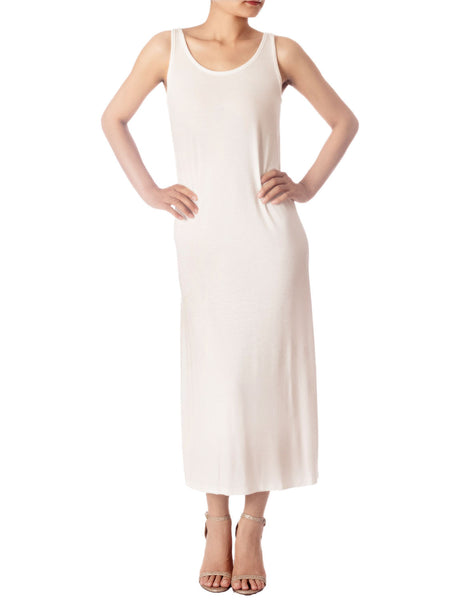 Women's Modal Cozy Crew Neck Sleeveless Long Full Slip