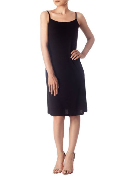 Women's Modal Knee Length Spaghetti Strap Stripes Full Slip